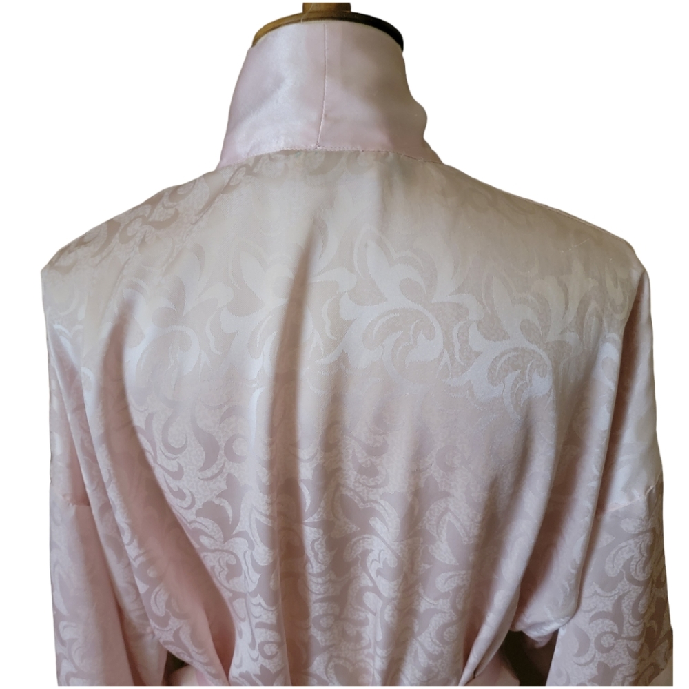 VICTORIA'S SECRET | Vintage 80's 90's Gold Label Pink TIe Front Robe - Picture 8 of 10